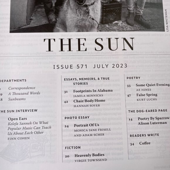 The Sun Magazine July 2023 Back Issue 571 Monica Jan Frisell u - Picture 4 of 9